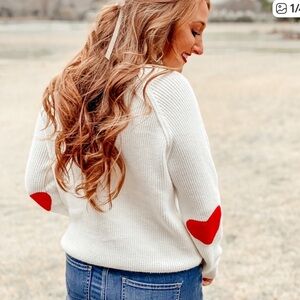 Chicwish Heart Ribbed Turtleneck Sweater